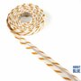 COUPON 300 CM About blue french terry biais Yellow / White Stripes