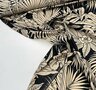 COUPON 210 MET KLEIN WEEFFOUTJE DEADSTOCK - Black & Sand flowers - COTTON