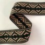 Tassenband Ethnic Rhombus Dark green/Ivory/Black/Salmon 78mm 