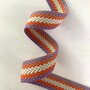 Tassenband Herringbone lilac, orange, naturel, gold lurex 40mm 