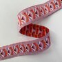 Sierband jacquard pink -  24mm