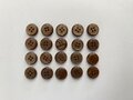 Set  20 knopen 13mm gemêleerd bruin
