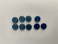 Set  9 knopen 11 mm helder blauw