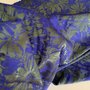 COUPON 130CM A La Ville - Blue/Green flowers JACQUARD VISCOSE KATOEN