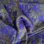 COUPON 130CM A La Ville - Blue/Green flowers JACQUARD VISCOSE KATOEN