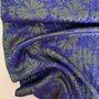 COUPON 130CM A La Ville - Blue/Green flowers JACQUARD VISCOSE KATOEN