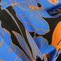 A La Ville/Knipmode - Cobalt Big flower VISCOSE STRETCH