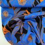 A La Ville/Knipmode - Cobalt Big flower VISCOSE STRETCH
