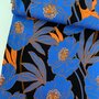 A La Ville/Knipmode - Cobalt Big flower VISCOSE STRETCH
