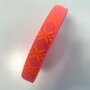 Tassenband Snowflake fluo pink & orange 25mm 