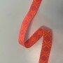 Tassenband Snowflake fluo pink & orange 25mm 