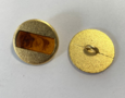 VINTAGE KNOOP 20mm goud met gevlamde streep