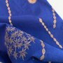 Kokka Japan - Echino Royal Blue Embroidery COTTON LINEN