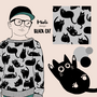 COUPON 30 CM Mieli Design - Black Cat FRENCH TERRY (organic)