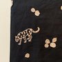 Kokka Japan - Leopard Black Embroidery COTTON LINEN