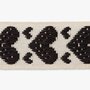 Tassenband Naturel Zwart hartjes 40mm 