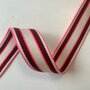 Tassenband Lines Ecru, Fluo Pink, Burgundy 40mm