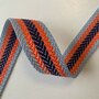 Tassenband Herringbone Sky Blue, Orange, Dark Blue 40mm 