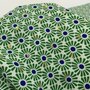 COUPON 190 CM  TOPTEX - Groene blauwe margrietjes  - VISCOSE metallic 