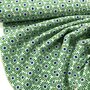 COUPON 190 CM  TOPTEX - Groene blauwe margrietjes  - VISCOSE metallic 