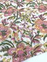 Yellow Pink Big Flowers - Indiase Blokprint Katoen