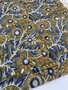 Ochre Blue Flower - Indiase Blokprint Katoen