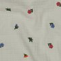 Verhees GOTS - Embroidery Flowers Natural Washed - Double Gauze 