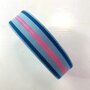 COUPON 75 CM Tassenband Diagonal Blue, fluor pink & turquoise 40mm 