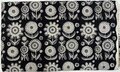 Black Stylized Flowers - Indiase Blokprint Katoen