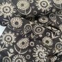 Black Stylized Flowers - Indiase Blokprint Katoen