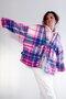Hilco - Purple Neon Pink Pop Check Mantelstof WOL