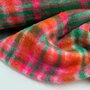 Hilco - Green Neon Pink Pop Check Mantelstof WOL