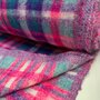 Hilco - Purple Neon Pink Pop Check Mantelstof WOL