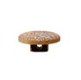Wood / Hout Bolknoopje met grijze print 15mm 