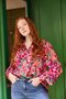 COUPON 230 CM Atelier Jupe - Fuchsia Green Flowers VISCOSE OEKO-TEX