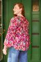 COUPON 230 CM Atelier Jupe - Fuchsia Green Flowers VISCOSE OEKO-TEX