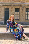COUPON 205 CM Atelier Jupe - Blue Flower Garden VISCOSE OEKO-TEX