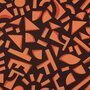 COUPON 125 CM Verhees - Geometric Dark Brown KATOENSATIJN 