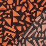 COUPON 125 CM Verhees - Geometric Dark Brown KATOENSATIJN 